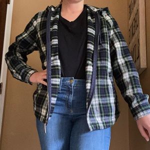 L.L. Bean Women’s Scotch Plaid Flannel Shirt, Relaxed Zip Hoodie